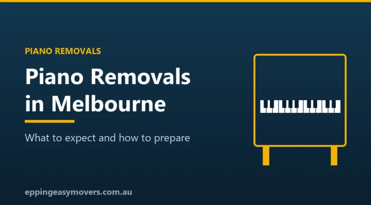 Piano Removals in Melbourne guide title card with an upright piano illustration